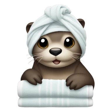 Otter wearing a towel sticker
