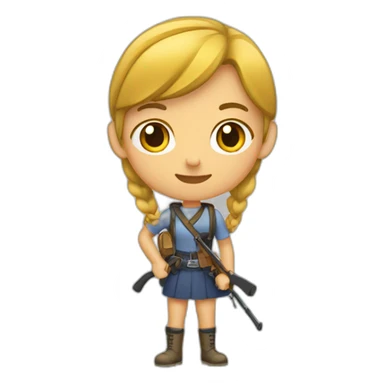 Fille qui tient une carabine sticker