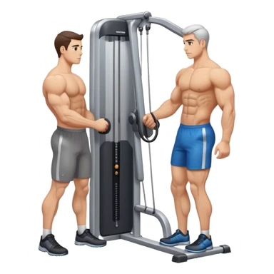 side-view man standing cable-machine tricep-pushdown sticker