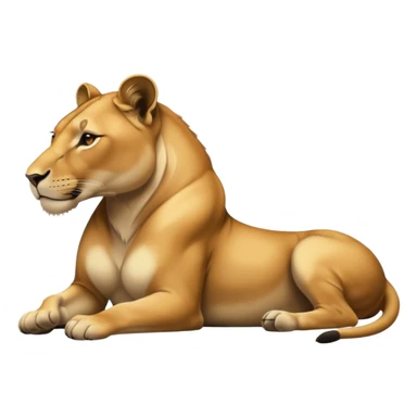 a lioness's silhouette laying down sticker