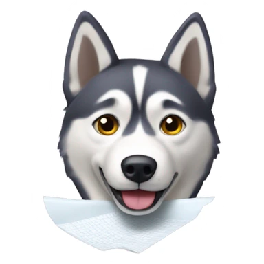 Husky qui mange du papier toilette sticker