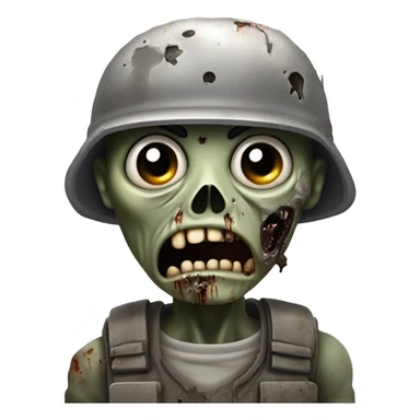 Zombie wearing a military helmet sticker
