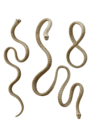 CINQUE PARASSITI COME LA TENIA FLUTTUANO IN ARIA, iperrealistico 4k sticker