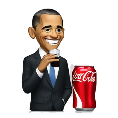 Barack obama drinking coca cola sticker