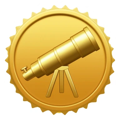 i want a gold medal with a telescope embedded sticker