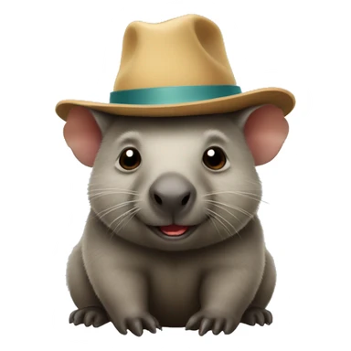 wombat with a little hat sticker