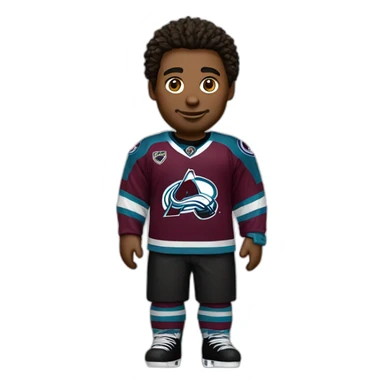 gamer with Colorado avalanche jersey sticker