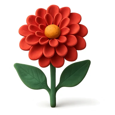 claymation style dahlia flower sticker