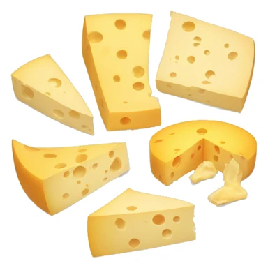 different cheeses with hidden faces on a plate sticker