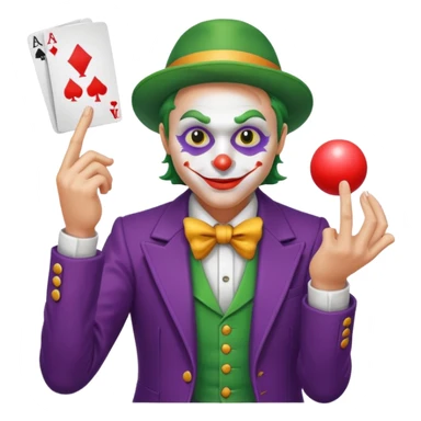 card joker spinning ball on finger sticker