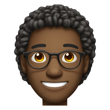 young man of about 20 years old, networker and trader with circular glasses, smiling and straight hair sticker