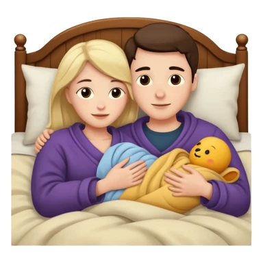 two people cuddling in bed sticker