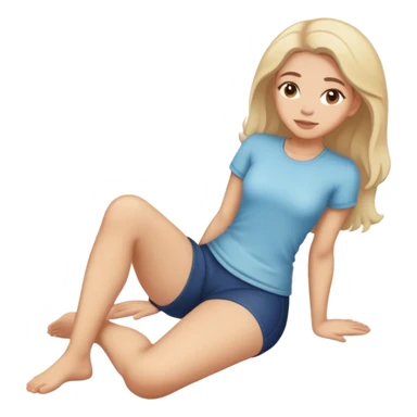 lady laying down w knees bent full body  sticker