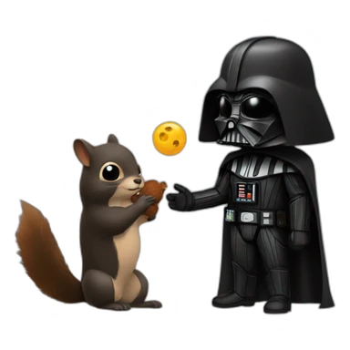 Dark Vador bearing a squirrel sticker