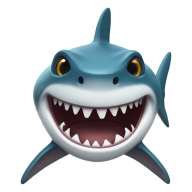 Brownsking shark with glasses smiling very wide  sticker