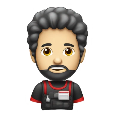 mecanico automotivo, com roupa vermelha e preta, com ferramentas na mão sticker