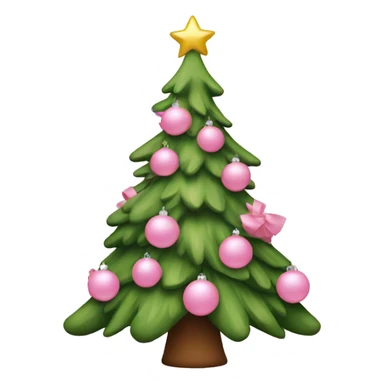 christmas tree with baby pink decorations sticker