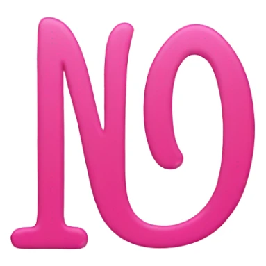 pink letters that say no sticker