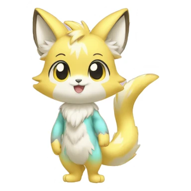 Anthro-Pastel-Fur-Sona-Chibi-Shiny-Fakémon full body sticker