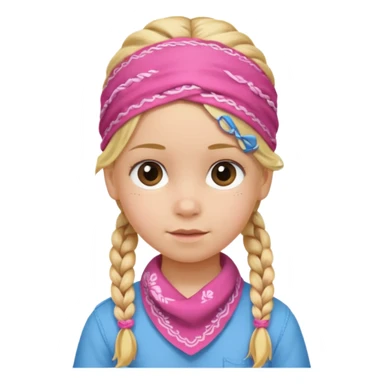 blonde girl child with braids and a pink bandana sticker