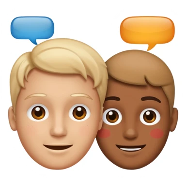 two faces connected by speech bubbles sticker