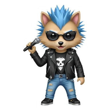 singing punk animal sticker