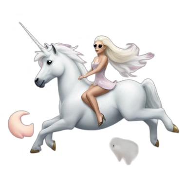 Ariana Grande riding a unicorn and Lady Gaga riding polar bear sticker