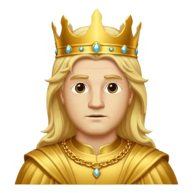 King Midas with long blonde hair, gold outfit sticker