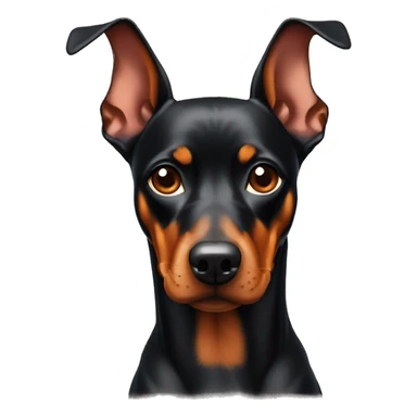 German Pinscher with floppy ears giving a side-eye look sticker