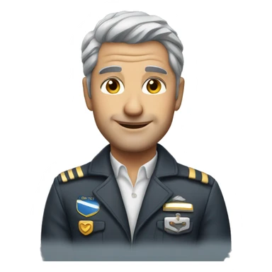 Handsome Pilot with grey hair sticker