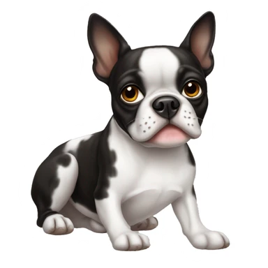 Boston terrier with spot sticker