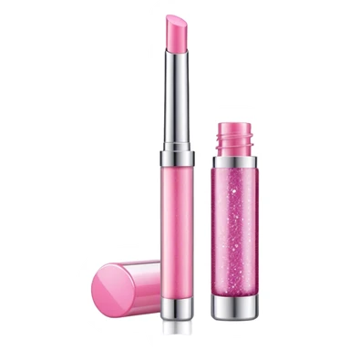 Glitter Light pink lip gloss container  sticker