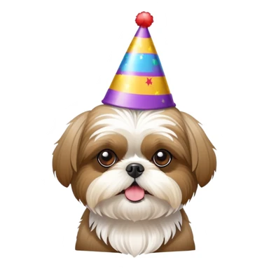shih tzu wearing party hat sticker