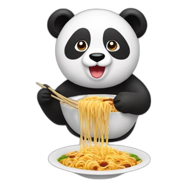 panda with a ramen sticker