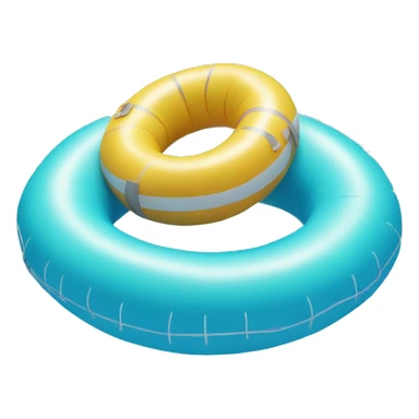 inflatable floating ring on pool blue sticker