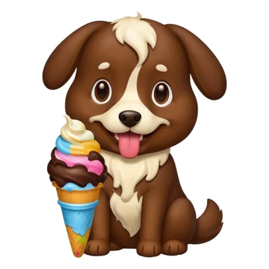 A dog eating ice cream  sticker