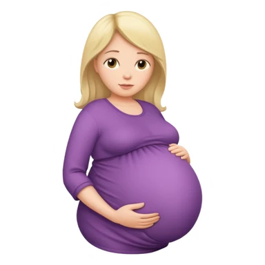 very heavily pregnant overdue woman with very large belly sticker