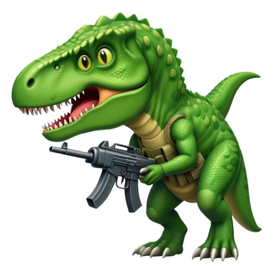 T. rex with machine gun sticker