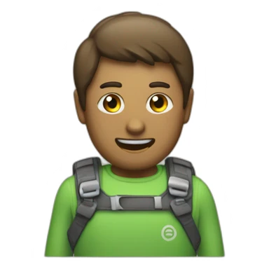 El personaje android sosteniendo un logo de CapCut sticker