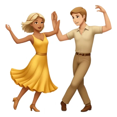 two caucasian people dancing sticker