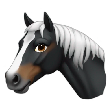 cavalo preto com faixa branca na face sticker