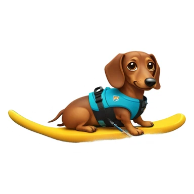 Dachshund waterskiing sticker