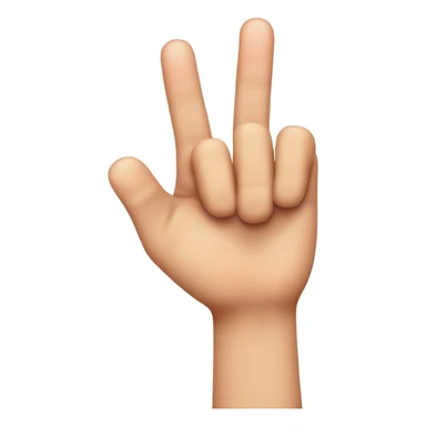 thumb and middle finger crossing to form fingerheart (vertica) sticker