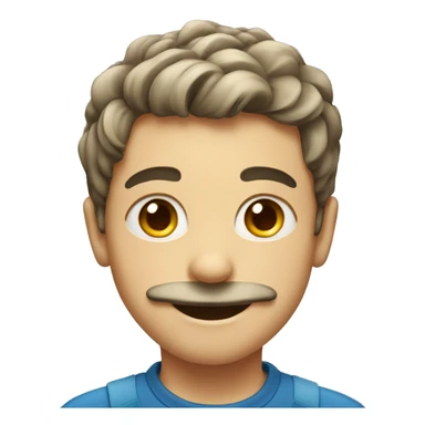 smiling boy with mustache with a little less hair sticker