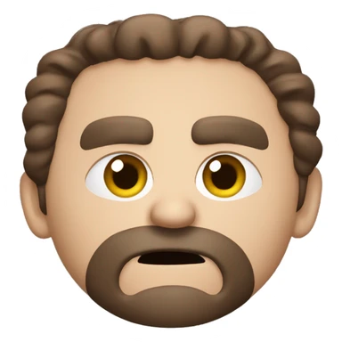 angry paul rudd head with beard and brown hair sticker