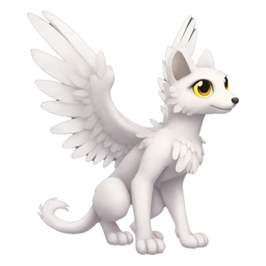 Anthro shy winged animal hybrid full body sticker
