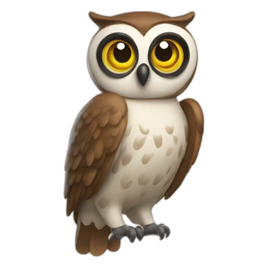 a goofy owl sticker