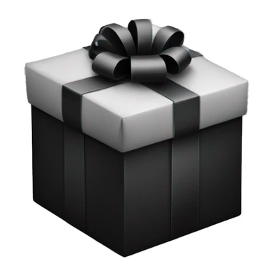 Black gift box sticker