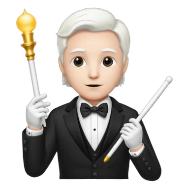 Orchestra conductor white baton sticker