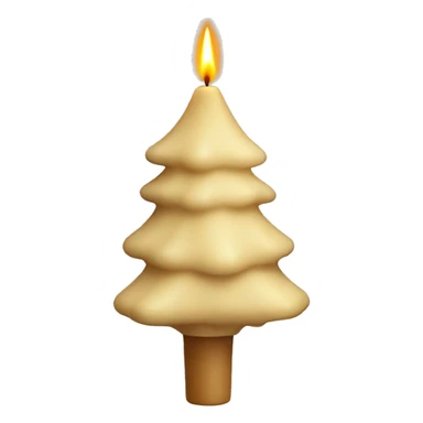 beige wax candle shaped like a pine tree sticker